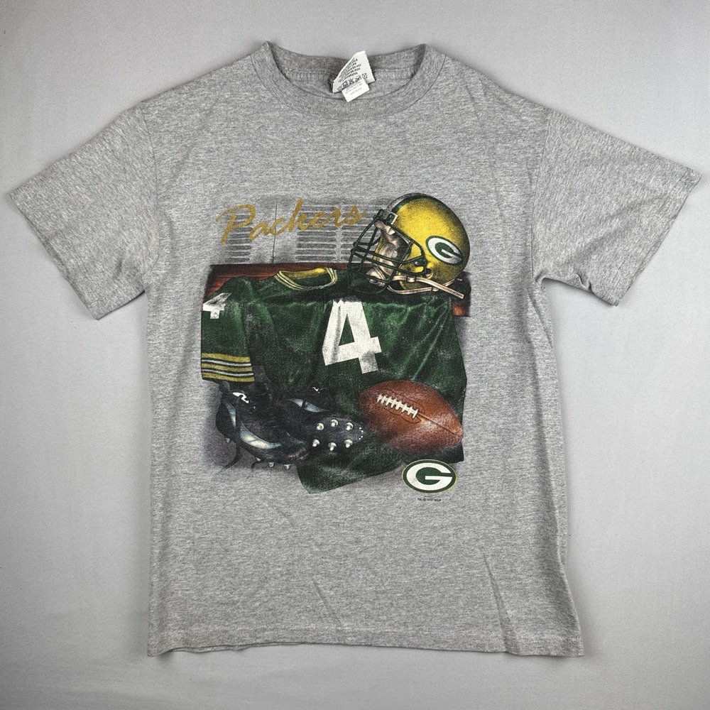 Vintage 1996 Packers Nutmeg Mills T Shirt Youth L USA Made NFL Green Bay